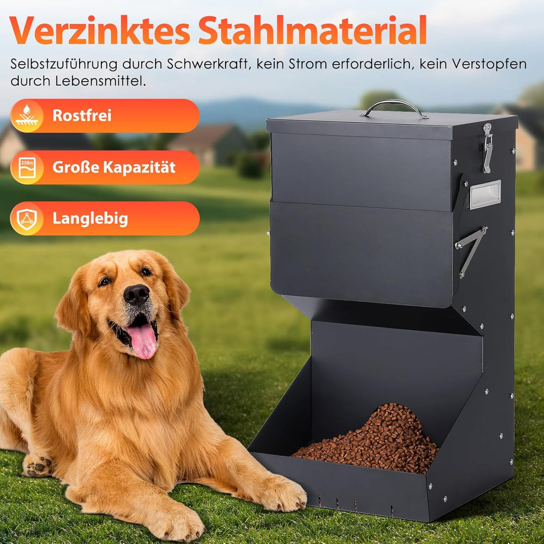 Automatische Hundefütterung im Freien hängende Haustierfutter-Feeder grosse Rasse 25 lbs, galvanisie