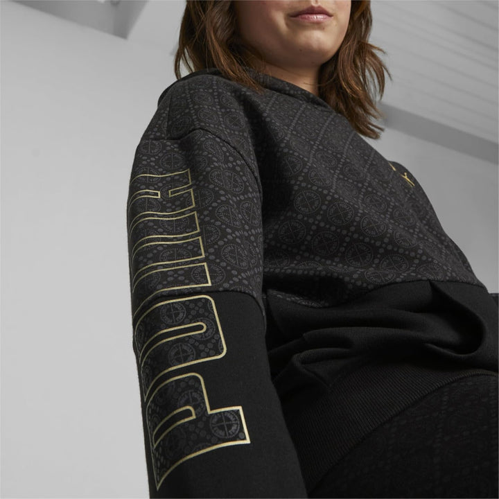 PUMA Mädchen Power Logo Love Colorblock Hoodie G Schweiss 128 Puma Schwarz, 128 Puma Schwarz