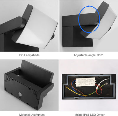 Klighten 24W Aussenwandleuchte Aussenleuchte, Wasserdicht IP65 Wandleuchte Innen Aussen Wandlampe mi