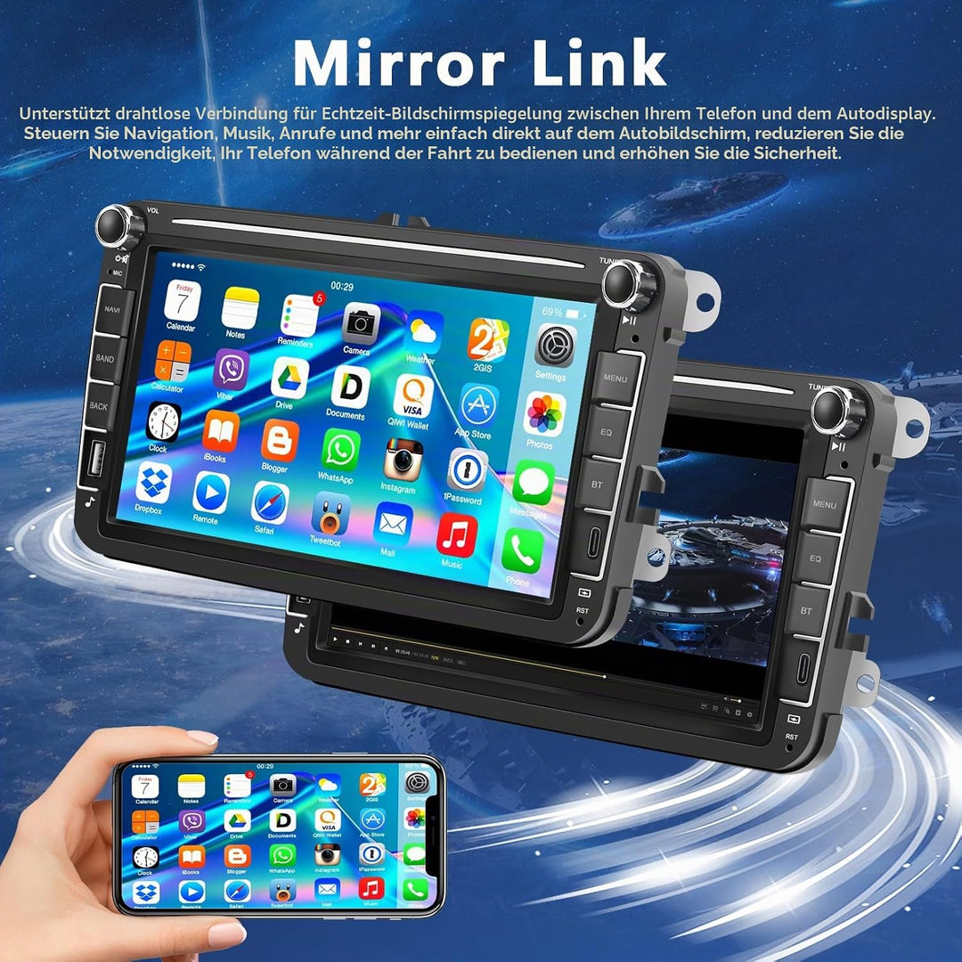 4GB+64GB Android Autoradio mit Type-C USB für VW Golf 5 6 Polo Passat B6 Touran T5 Seat Tiguan EOS C