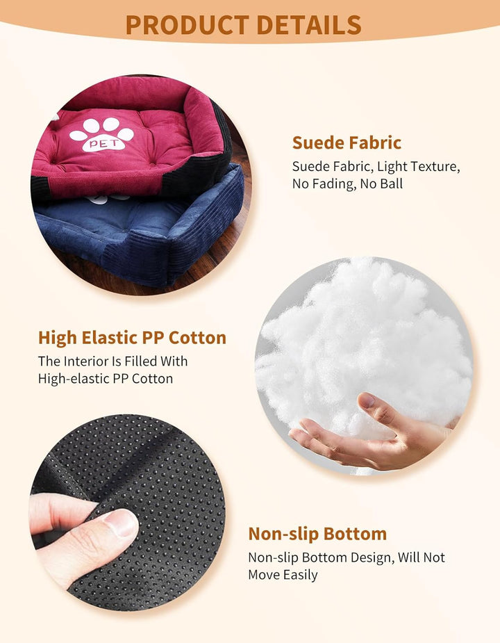 PETCUTE Hundekorb Hundebett Grosse Mittlere Kleine Hunde Waschbar Hundematte Weich Hundeschlafplatz
