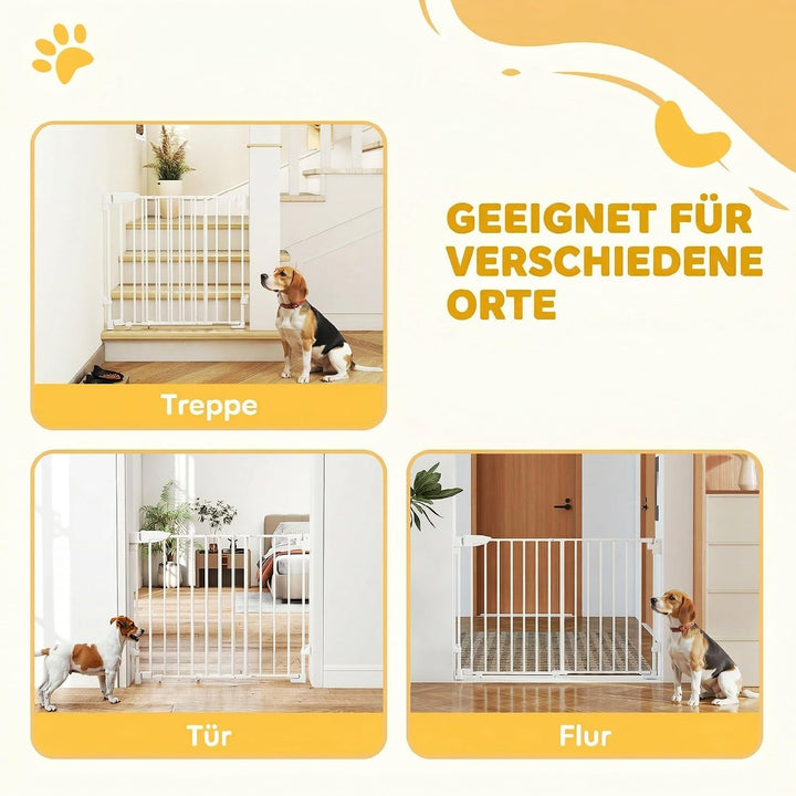 PawHut Treppenschutzgitter Türschutzgitter 74,5-111,5cm Kinderschutzgitter mit Auto-Close, Beidseiti