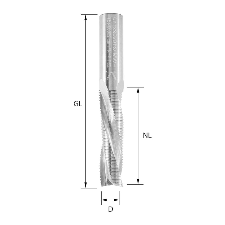 ENT 20710 Schruppfräser VHW, Durchmesser (D) 16 mm, NL 62 mm, Z3, GL 110 mm, Rechtslauf / positiv D=