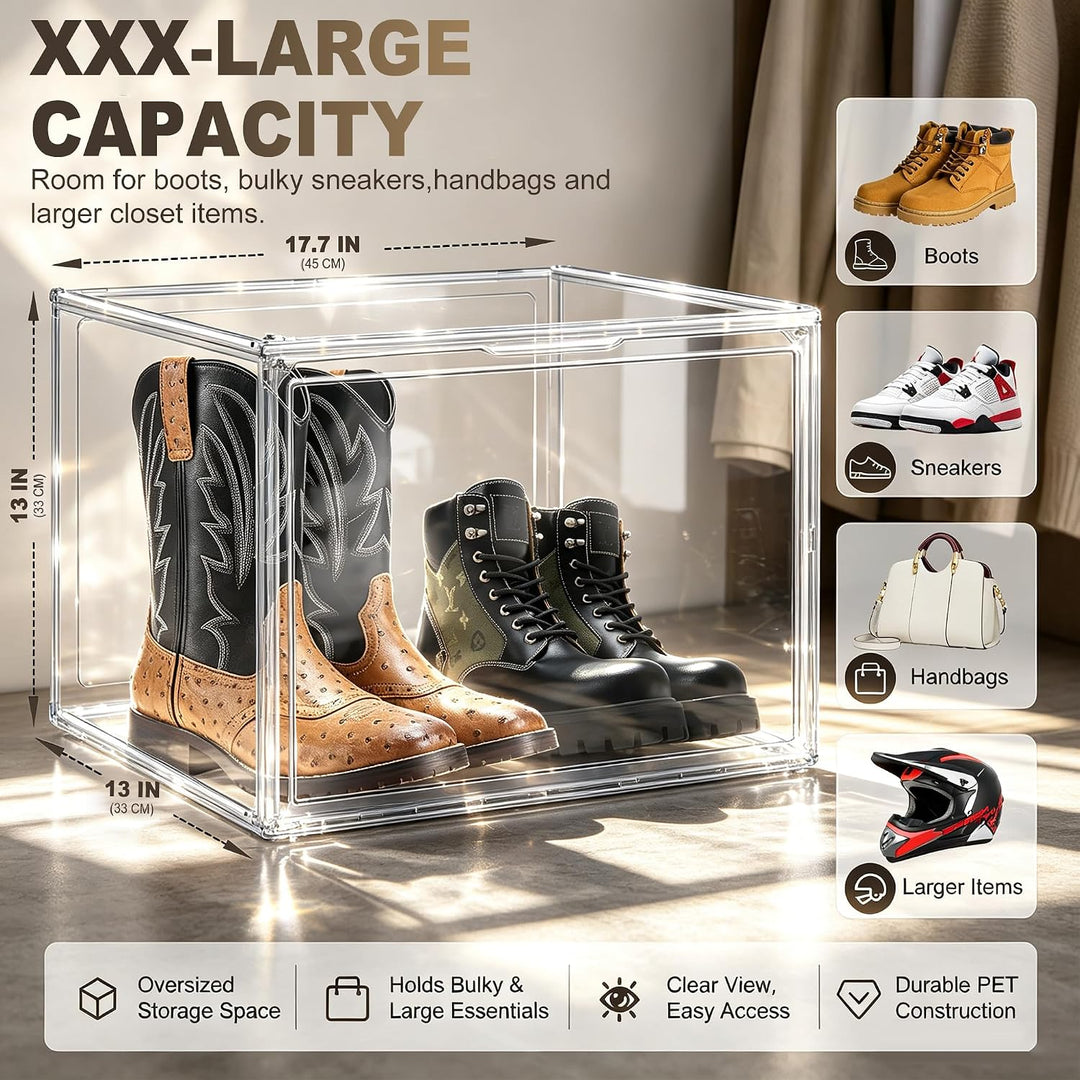 Schuhaufbewahrungsbox, XXX-Grosse Extra grosse Acryl Display Case Transparente Sneaker Schuh Organiz