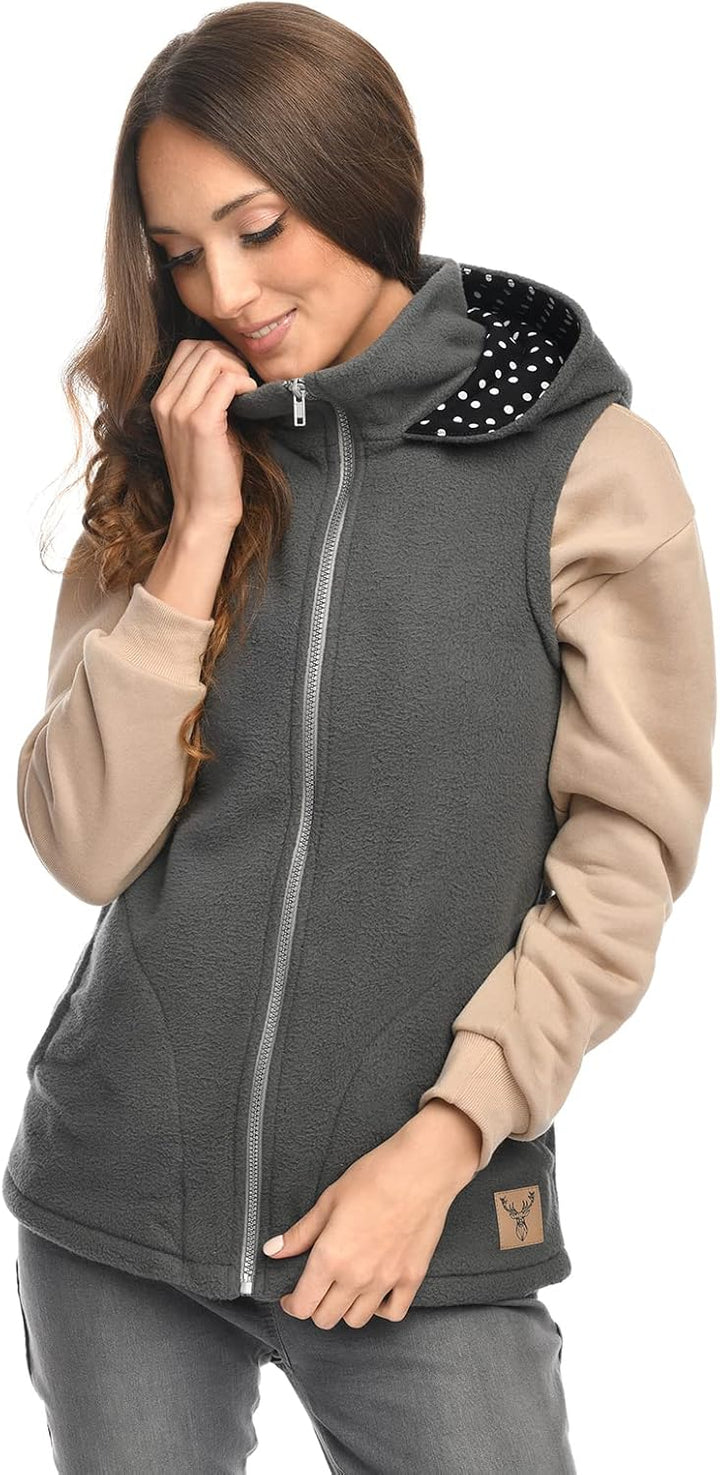 MijaCulture 3in1 ärmellos Trageweste Umstandspullover/für Tragetuch für Babytrage 4131 S Grau, S Gra