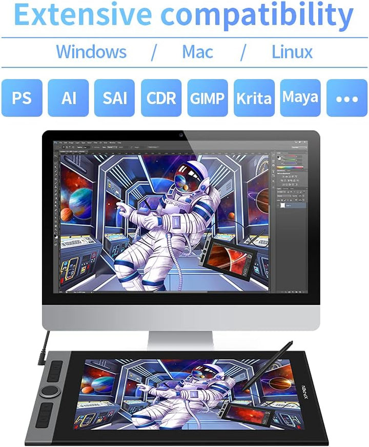 XP-PEN Artist Pro 16 Grafiktablett 15,4 Zoll volllaminiertes Pen Display 133% sRGB X3 Smart-Chip Sti