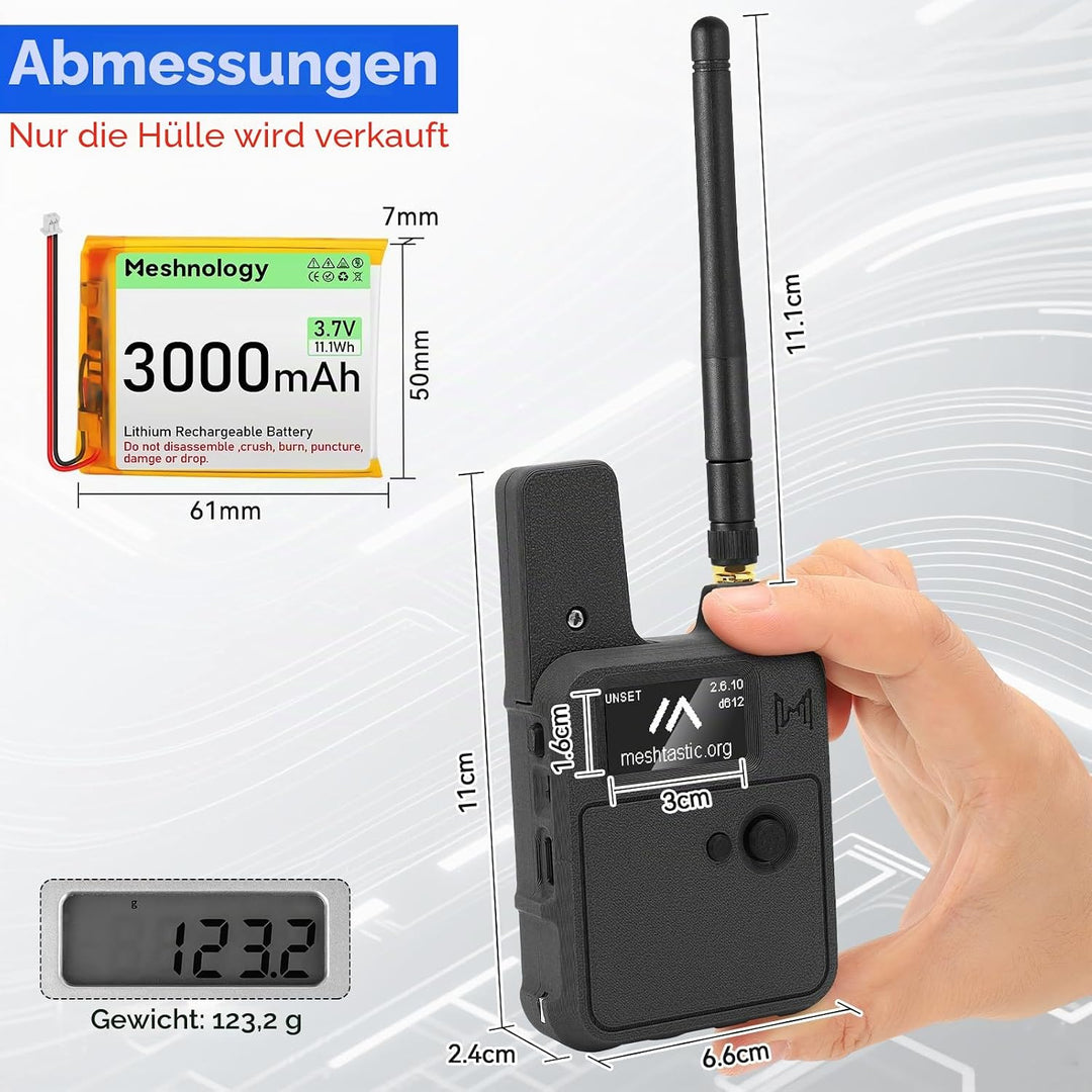 Gehäuse für Wio Tracker L1 Entwicklungsplatine Geräteset – 3000 mAh Akku GPS-Modul Antenne All-in-Ge
