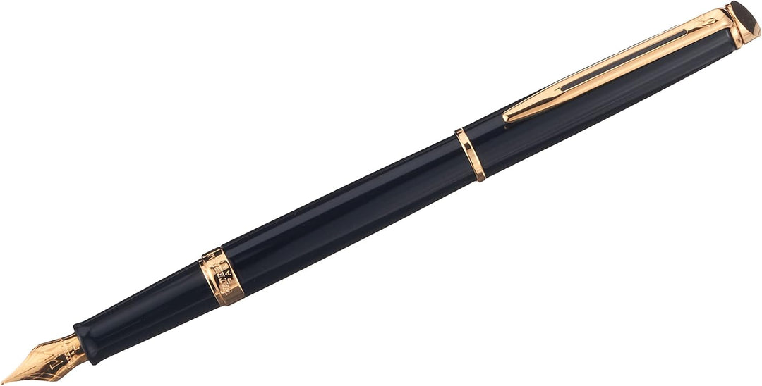Waterman Hémisphère Füller | Hochglänzend Schwarz mit Zierteile aus 23 K Gold | Füllfederhalter mit