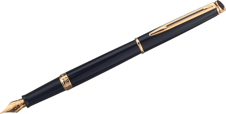 Waterman Hémisphère Füller | Hochglänzend Schwarz mit Zierteile aus 23 K Gold | Füllfederhalter mit