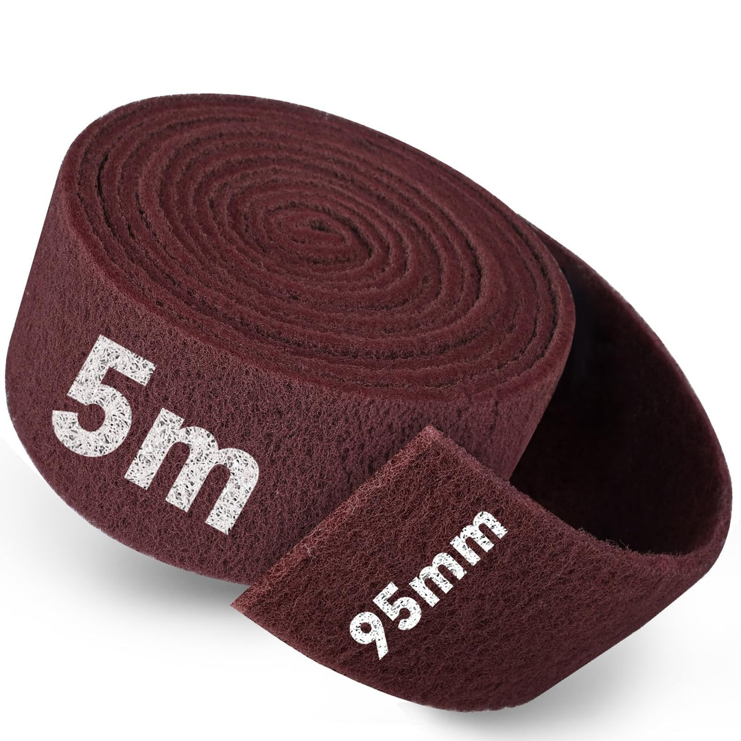 Schleifvlies Rolle 5 m x 95 mm Korn 400, Schleifpad/Schleiffleece für Holz, Edelstahl, Metall und Sc