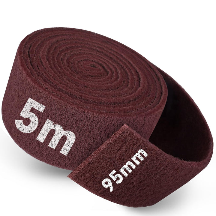 Schleifvlies Rolle 5 m x 95 mm Korn 400, Schleifpad/Schleiffleece für Holz, Edelstahl, Metall und Sc