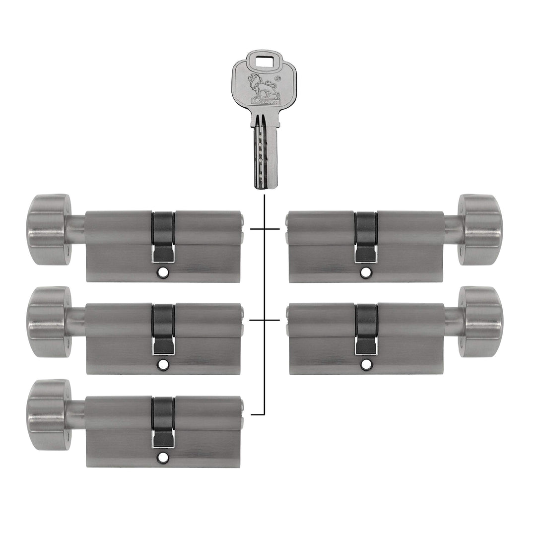Gleichschliessende Schliesszylinder 80 mm (40/40 mm) inkl. 3 Schlüssel pro Zylinder (Zylinderanzahl