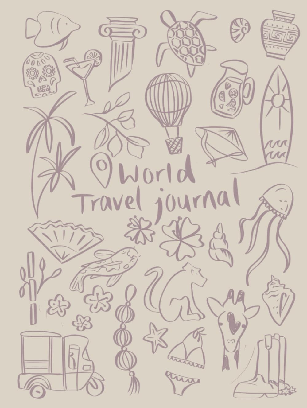 World Travel Journal: Large Beige Cover, Gebundenes Buch