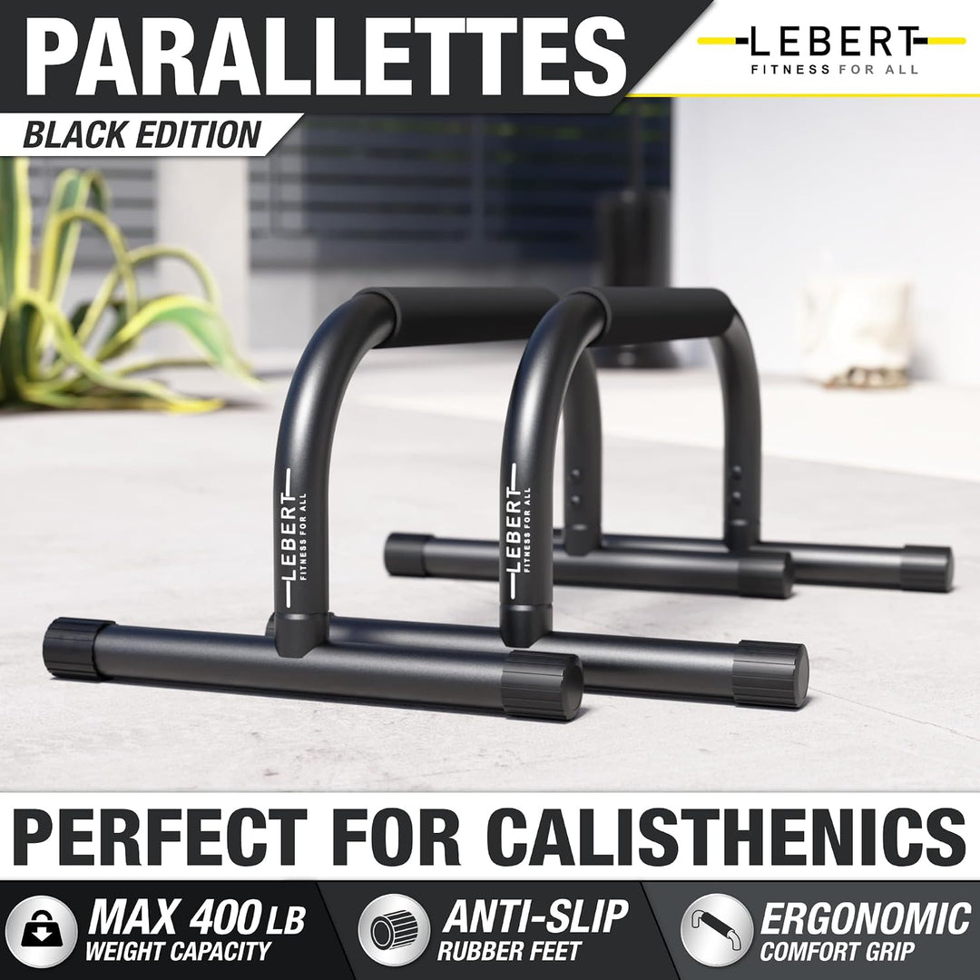 Lebert Fitness Parallettes - Calisthenics Equipment ✓ Dip Station ✓ Push Up Stand Bar ✓ Bodyweight E