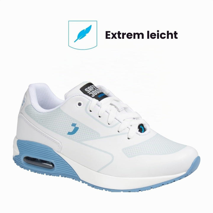 Oxypas ElaS4201lbl Ela SRC-Sportschuhe, Arbeitsschuhe, Sneaker,White with Light Blue,42 EU 42 EU Bla
