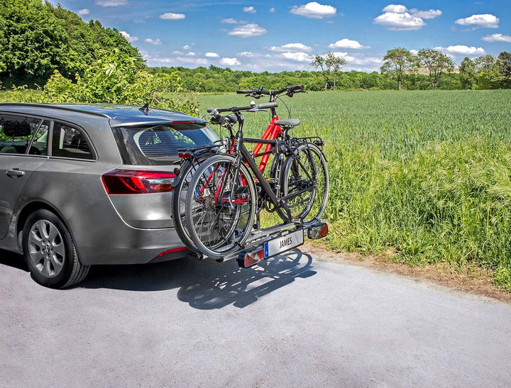 EUFAB 11417 Fahrradträger JAMES, E-Bike geeignet, Diebstahlschutz, erweiterbar, für 2 Fahrräder, für