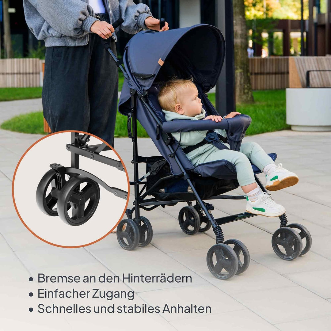 LIONELO Elia Buggy Klein Zusammenklappbar Kinderwagen Bis 15 Kg, Rücken Und Fussstützenverstellung H