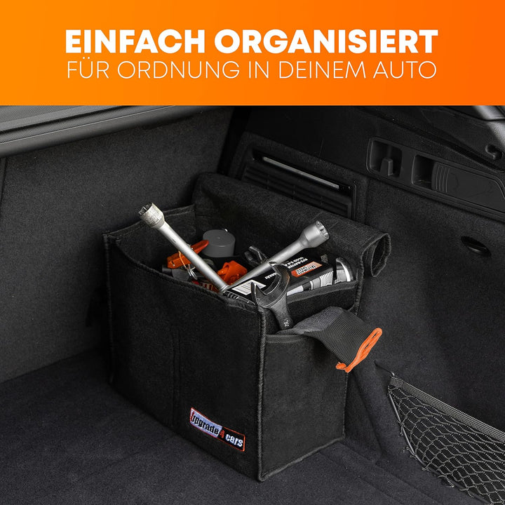 Upgrade4cars Auto Kofferraumtasche aus Filz mit Klett Fixierung Kfz Kofferraum Organizer Tasche für