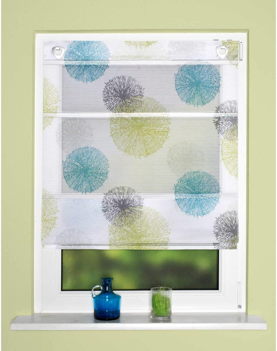 Home Fashion MAGNETROLLO BAMBUSOPTIK Rawlins, BLAU GRÜN, 130 X 60 cm