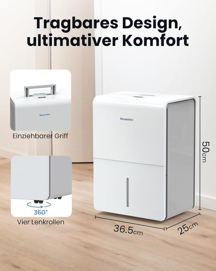 Newentor Luftentfeuchter elektrisch 25L, Entfeuchter elektrisch keller, Raumentfeuchter elektrisch,
