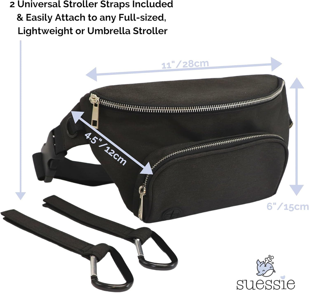 Suessie Gürteltasche mit Wickelunterlage und wasserdichter Tasche für Feuchttücher, Kinderwagen-Orga