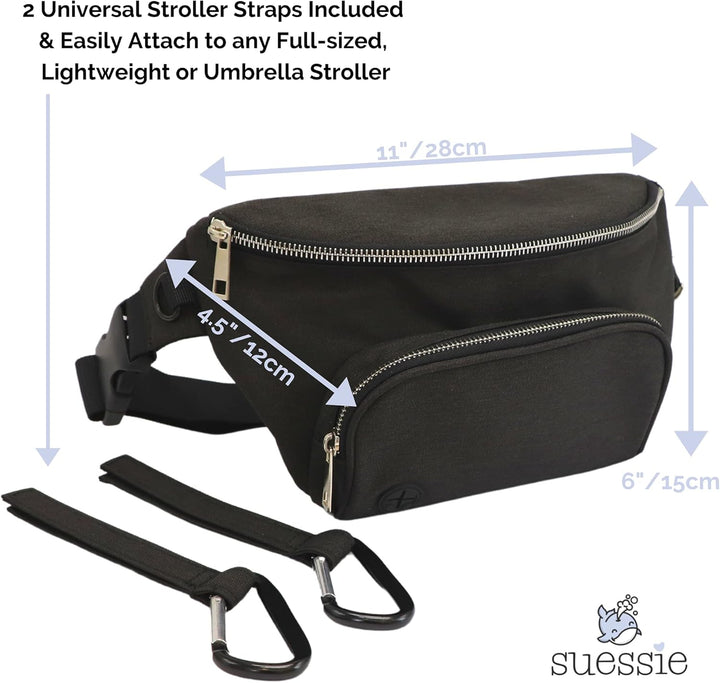 Suessie Gürteltasche mit Wickelunterlage und wasserdichter Tasche für Feuchttücher, Kinderwagen-Orga