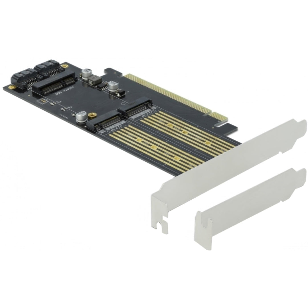 Delock PCI Express x16 Karte zu 1 x M.2 Key B + 1 x NVMe M.2 Key M + 1 x mSATA