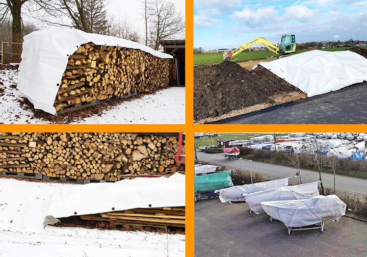 Pangolino Abdeckplane Gewebeplane Holzplane PVC-FREI XPO TYP 270 (4x8 m - 32 m²), 4x8 m - 32 m²