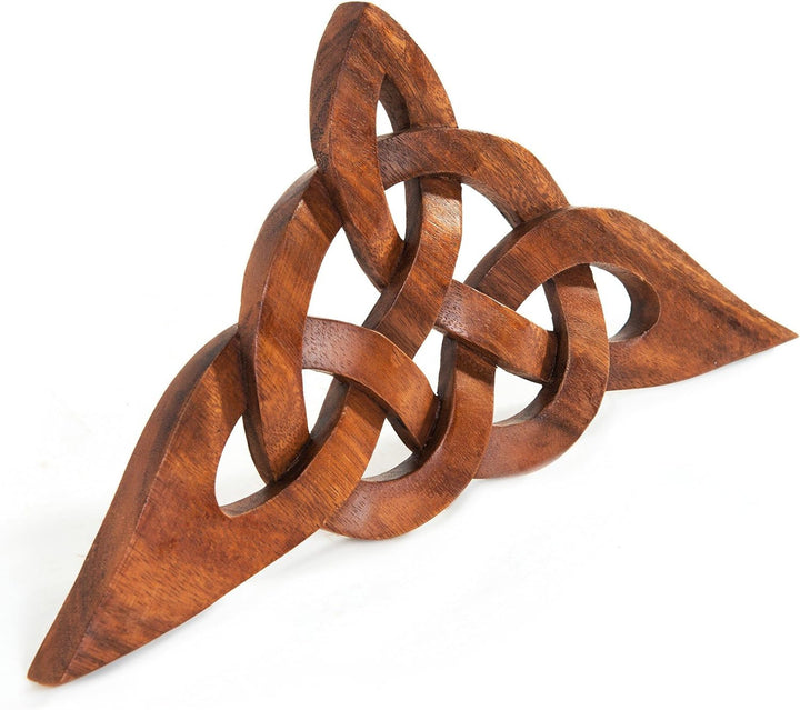 Windalf Handgearbeitetes Rustikales Holzbild Keltischer Knoten DIATHAN 35 cm Holzornament Wandbild S