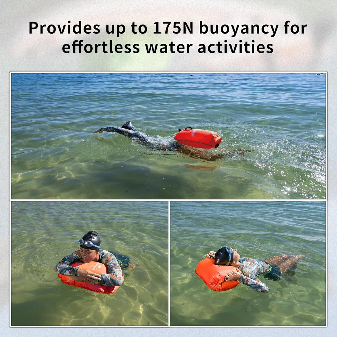 Naturehike 18L Schwimmboje Zwei Airbags Swim Boje Trockensack wasserdichte Strandtasche mit Verstell