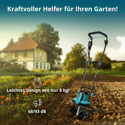 Könner & Söhnen KS 1000T E Elektro-Bodenhacke, Stake Metallfräsen, 36 cm Arbeitsbreite, bis 22 cm Ar