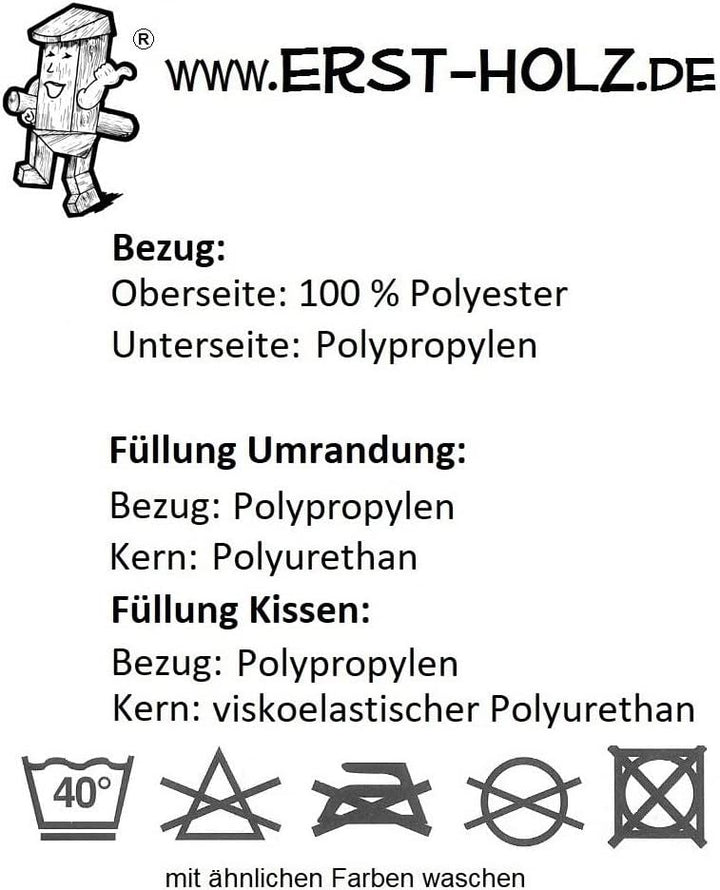 Erst-Holz Hundebett orthopädisches Tierbett für Jede Hundegrösse waschbar V-30.31, Grösse:74x50 XXL,