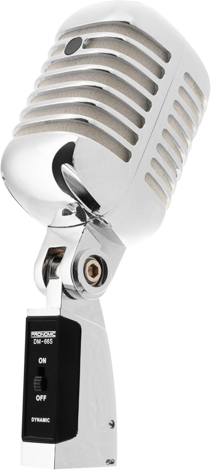 Pronomic DM-66S Mikrofon Dynamisches Vintage Gesangsmikrofon Retro Vocal Mikrofon (Frequenzgang: 50-