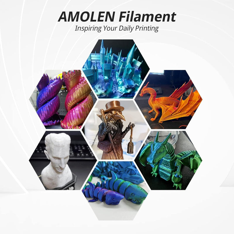 AMOLEN PLA 3D-Drucker-Filament, Silk PLA-Filament, 1,75 mm, Silk Shiny Filament Rot Gold, 1 kg A-gra