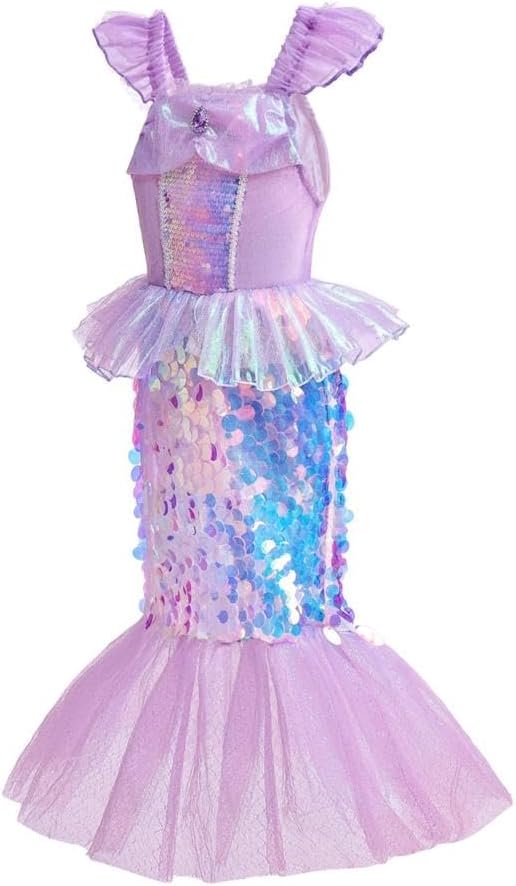 Lito Angels Prinzessin Meerjungfrau Arielle Kostüm Kleid Verkleidung mit Zubehör für Kinder Mädchen