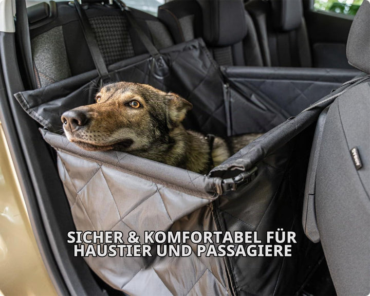 RAGI Hunde Autositz mit Hundegurt - Verstärkter und Stabiles - Hundeautositz für Den Rücksitz im Aut
