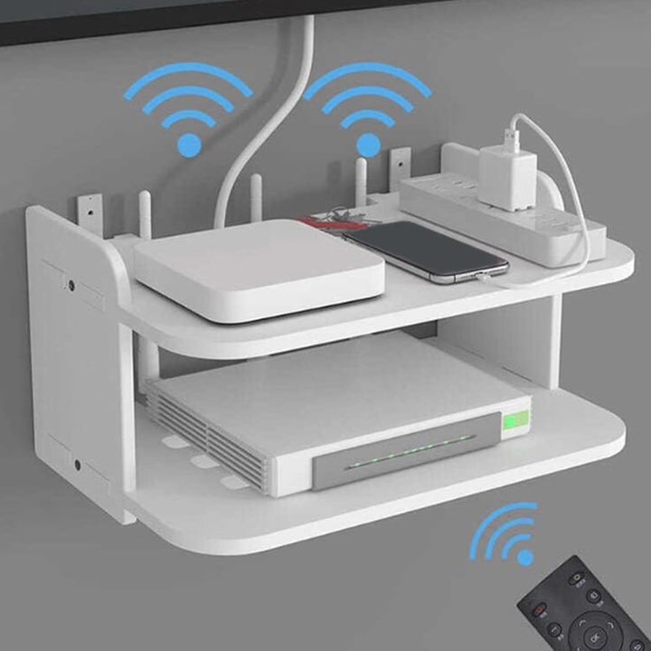 Router-Regal, Wandhalterung für WiFi-Router & TV-Box – 30x20 cm, ideal für Wohn- & Schlafzimmer, Auf