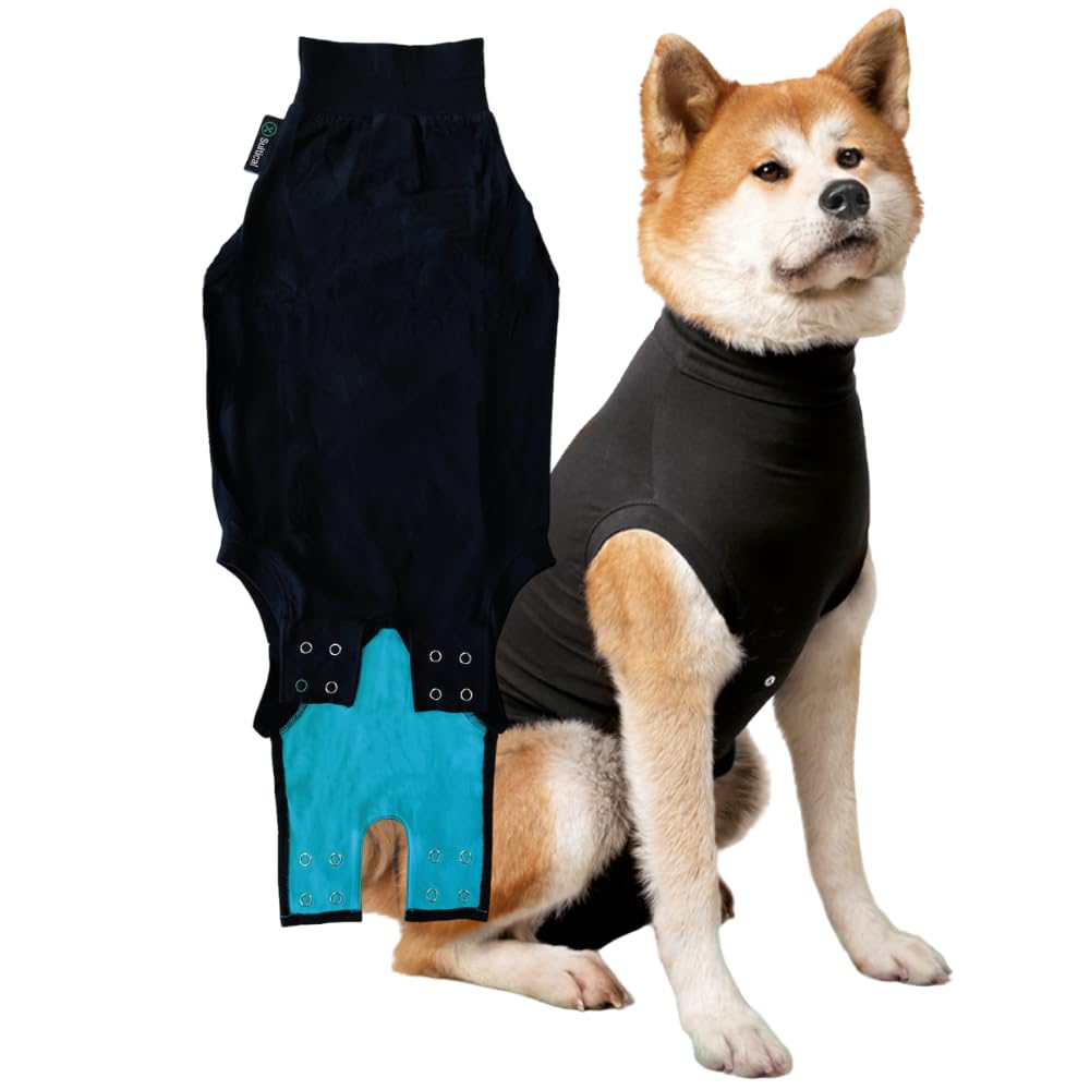 Suitical Recovery Suit Hund, XXL, Schwarz Schwarz XXL, Schwarz XXL