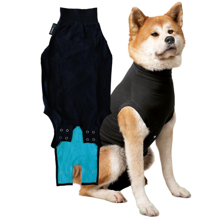Suitical Recovery Suit Hund, XXL, Schwarz Schwarz XXL, Schwarz XXL