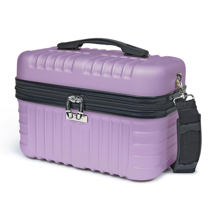 KINSTON Vanity Case Hartschale mit Schulterriemen – Kulturbeutel Reise Kosmetik – Hartschale mit Gri