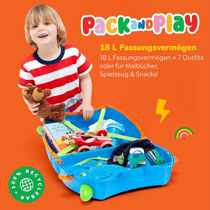 Trunki Handgepäck Und Kinderkoffer zum Draufsitzen | Kinder Risen Geschenk für Mädchen Und Jungen |
