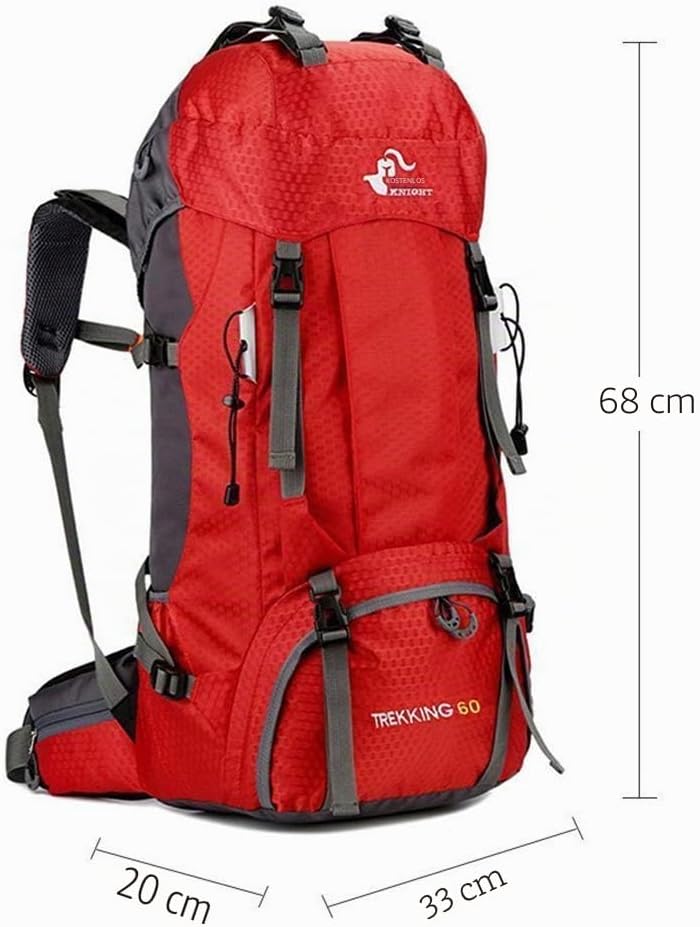 Bseash 60L Wasserdichter leichter Wanderrucksack mit Regenschutz, Outdoor Sport Tagesrucksack Multif