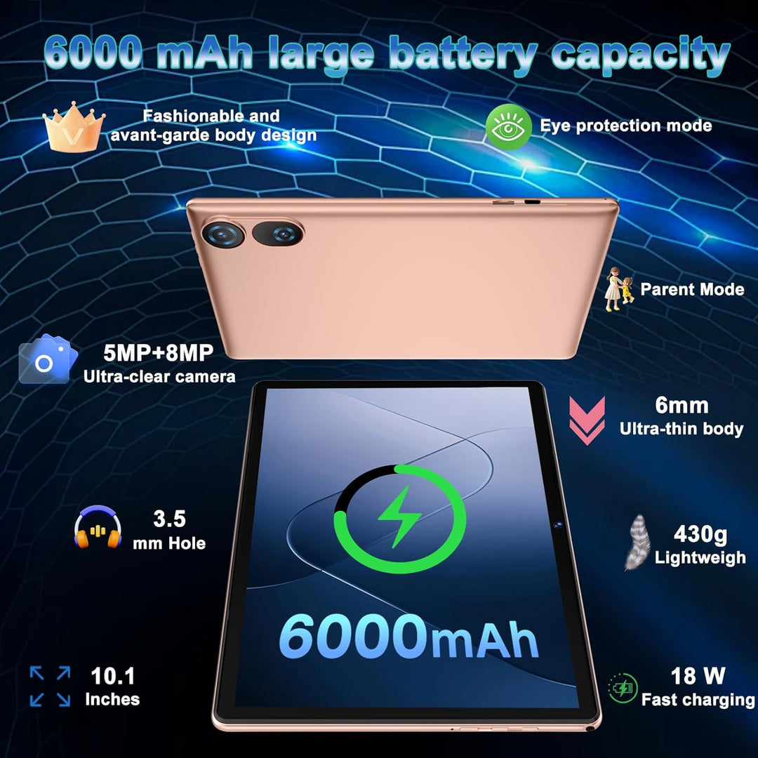 DMOAO Tablet 10 Zoll Android 15 mit Tastatur, Gemini AI, 30GB RAM + 64GB ROM (2TB Erweiterung), 5G W