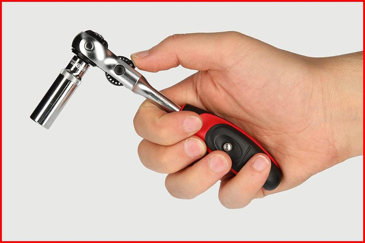 KS TOOLS - 914.1405-E - Modifix Knarre 1/4" mit Drehkopf und T-Griff - 72 Zähne - satiniertes Chrom-