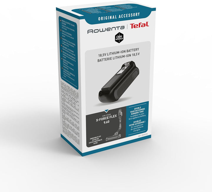 Rowenta X-Force Flex 9.60 Lithium-Ionen-Akku, 18,5 Volt, 45 Minuten längere Saugerfahrung, kompatibe