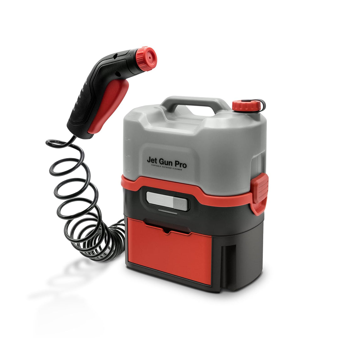 Errecom Jet Gun PRO+, Tragbarer akkubetriebener Hochdruckreiniger mit Zubehörschublade, 8 L Wasserta