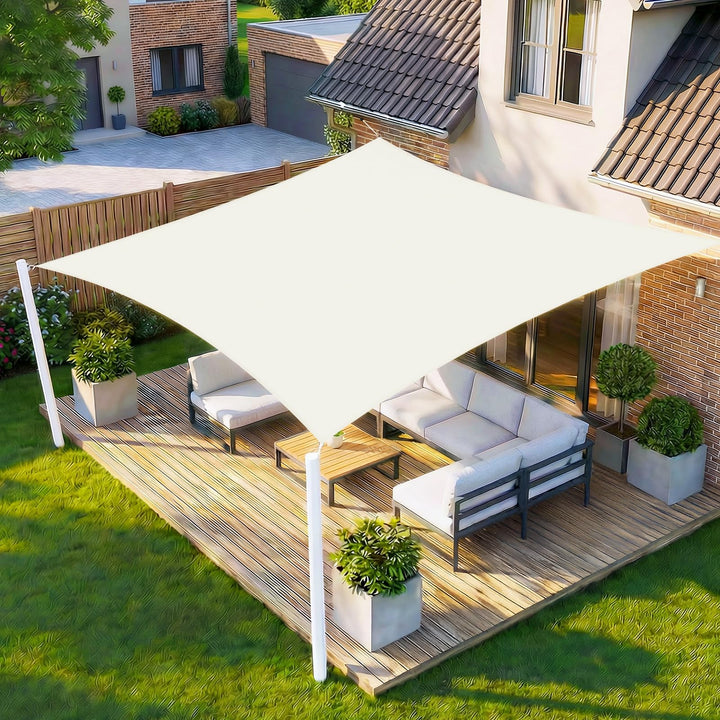 HENG FENG Sonnensegel Rechteckig Quadratisch 2x2m Wasserdicht PES Polyester Sonnenschutz Windschutz