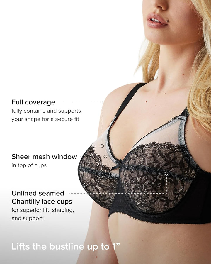 Wacoal Damen Retro Chic Full Figure Underwire Bra BH mit voller Abdeckung, Undurchsichtige 70D Schwa