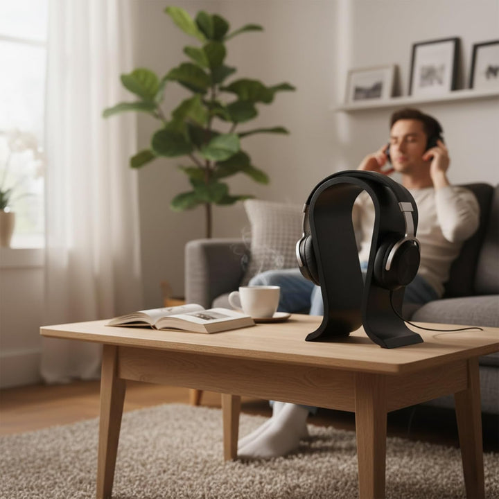Kopfhörerhalter Holz, Kopfhörer Ständer, Kopfhörer Halter, U Form, Walnussholz, Universal, Umweltfre