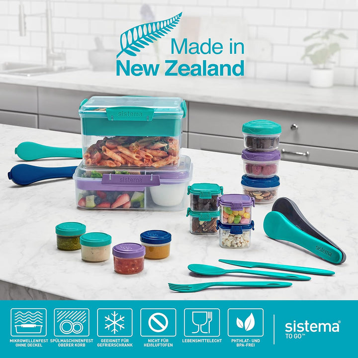 Sistema To Go Knick Knack Frischhaltedosen | 62 ml | stapelbare Snack-Boxen mit Deckel | Gemischte F